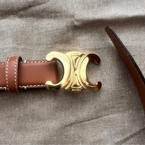Celine Triomphe Medium Calfskin Leather Belt 85 - Picture 9 of 16